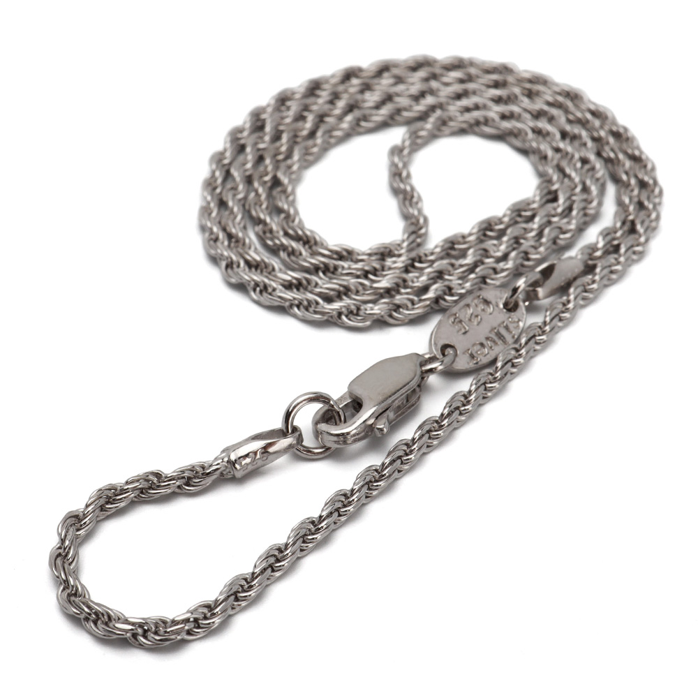 シルバー925 ロープチェーン ネックレス 幅2mm 50cm 燻し加工 silver 2