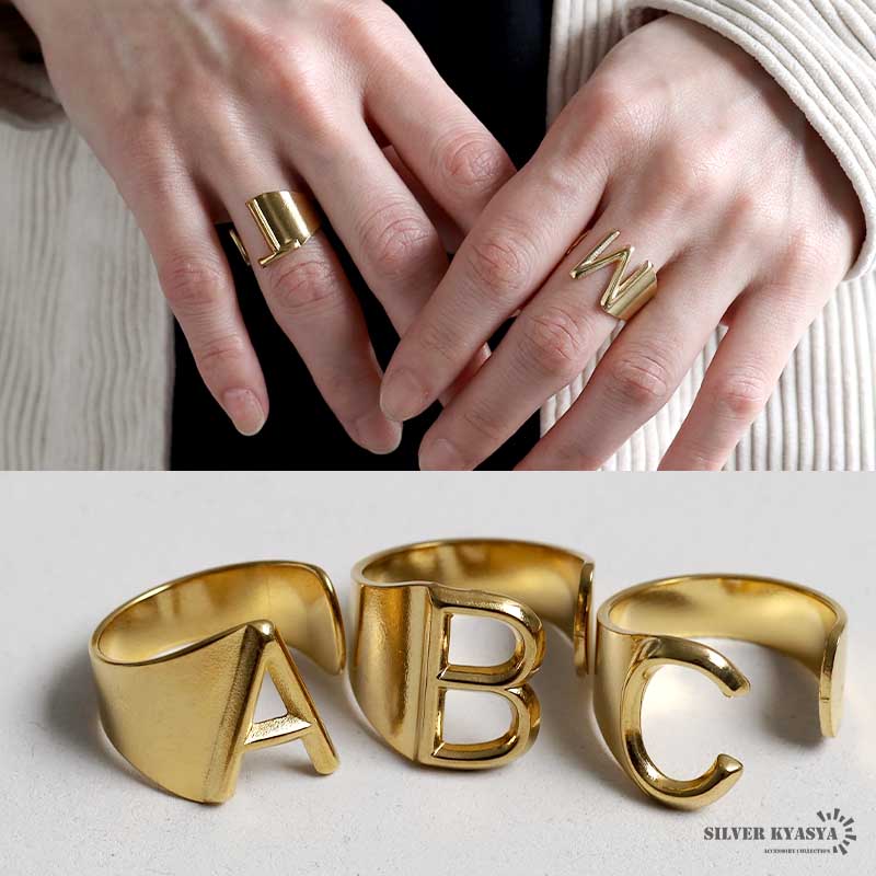 イニシャルリング リング ゴールド レディース アルファベット 名前