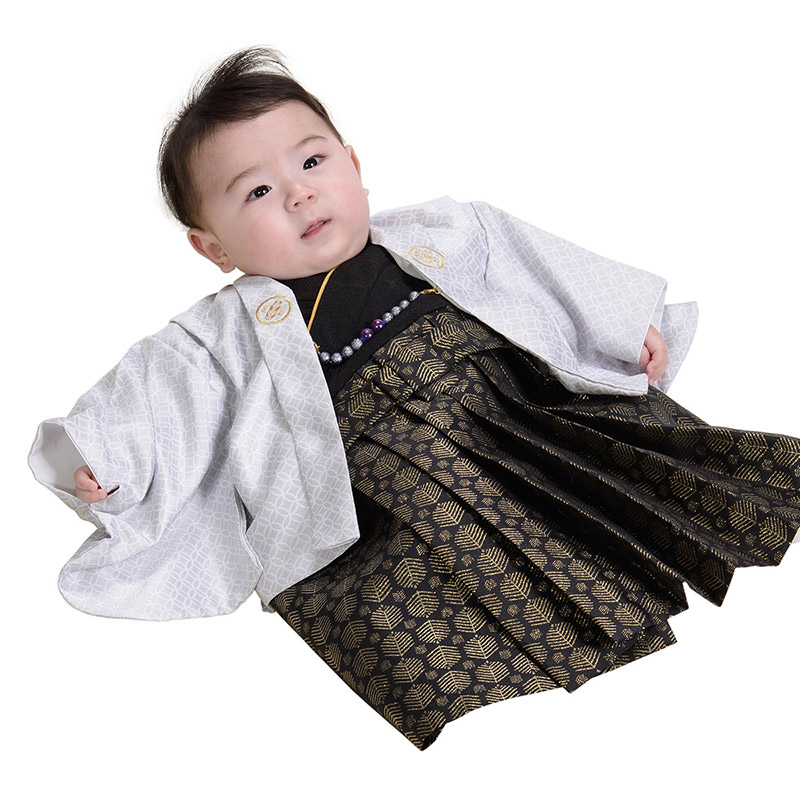 男の子 ベビー着物 羽織袴セット 初節句 端午の節句 100日-1才 60cm