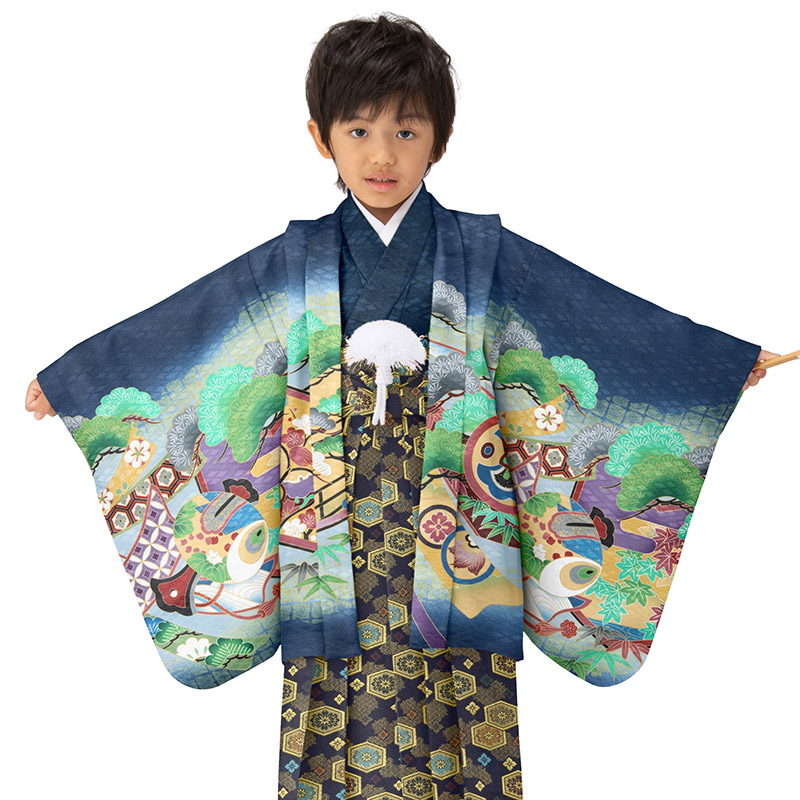 七五三 男の子 着物 フルセット 3歳 5歳 数5歳 満5歳 7歳 羽織 袴 14点