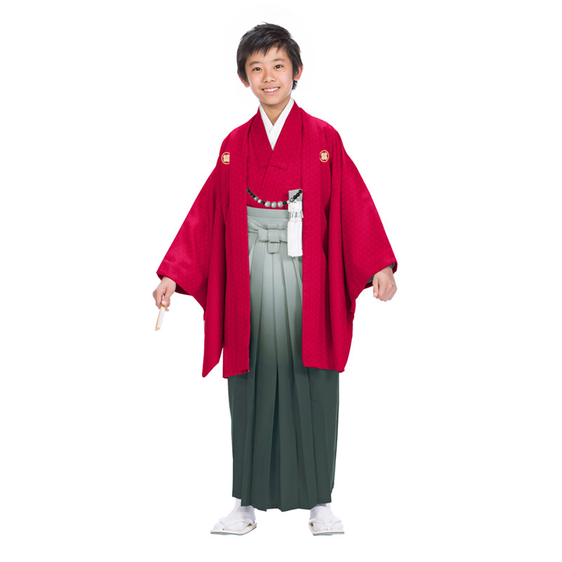 卒服 卒業式 小学校 男の子 紋付着物 袴セット 白 水色 エンジ 140cm