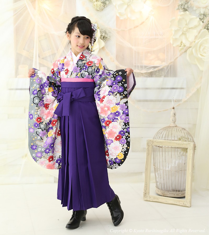 京都瑠璃雛菊 袴 小学生 卒業式 袴セット 小学校 女の子 セット はかま