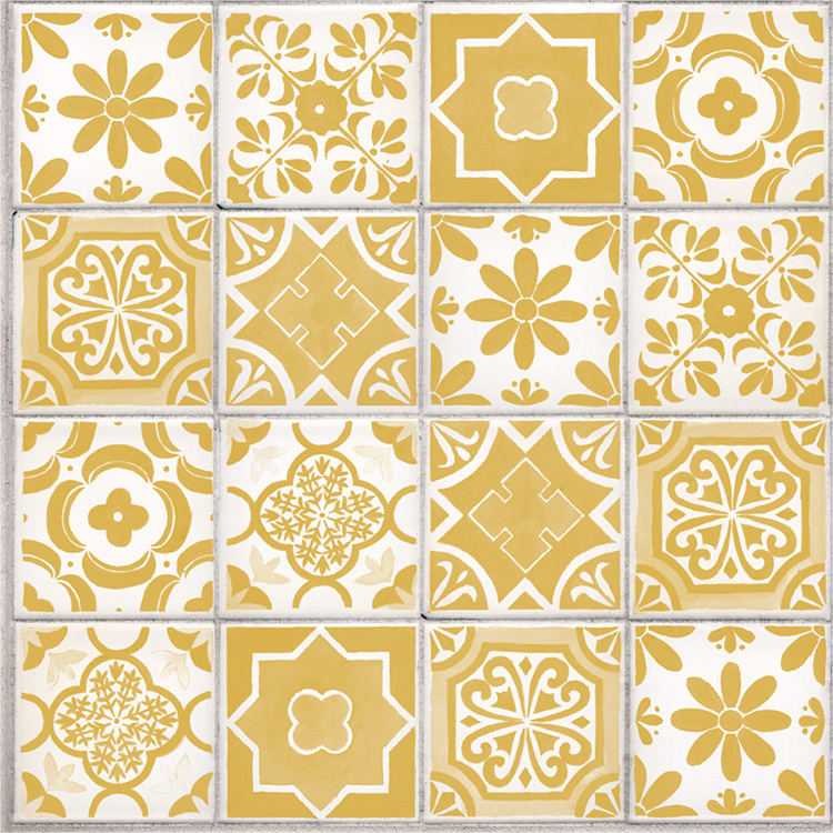 壁紙屋本舗 壁紙シール タイル柄 ヴィンテージ 幾何学 デザイン