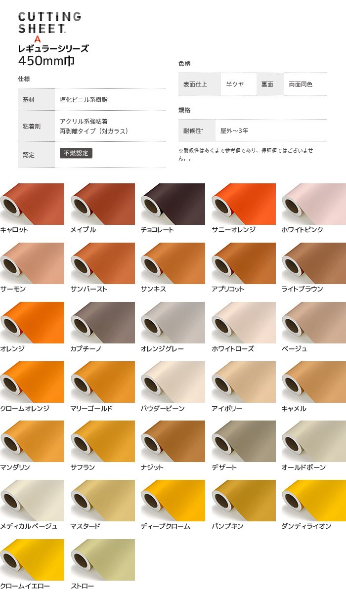 中川ケミカル カッティングシート CUTTING SHEET A レギュラーシリーズ