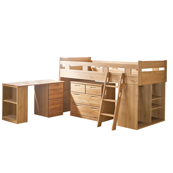 システムベッド ロフトベッド 日本製 ベッド デスク チェスト シングル