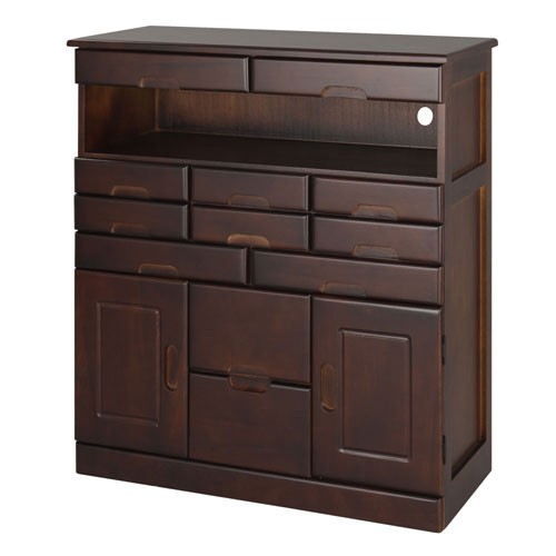 ぼん家具 チェスト タンス 収納 電話台 キャスター付き fax台 木製 桐