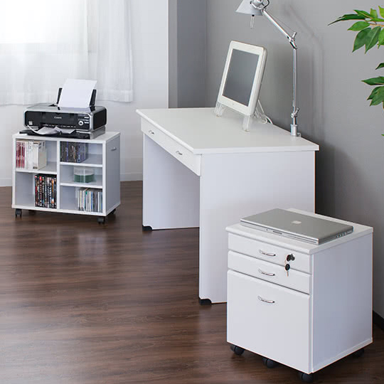 デスク オフィスデスク パソコンデスク 120cm おしゃれ 収納 鍵付き 3