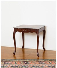 ダイニングテーブル アンティーク調 2人掛け 幅75cm ロココ 猫脚