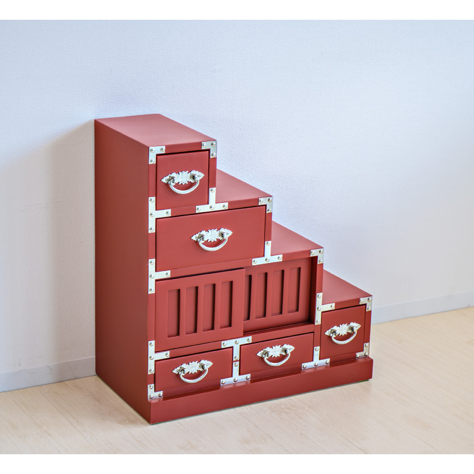 階段箪笥 右下がり 和風 昭和 レトロ 古風 桐 タンス たんす 階段