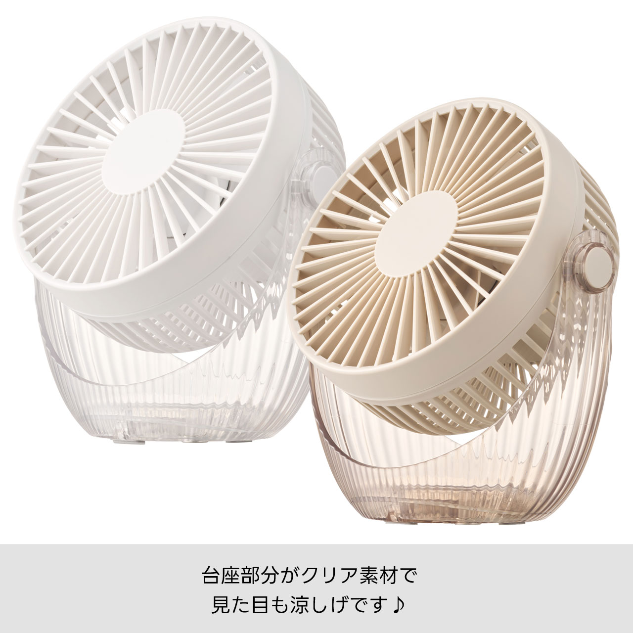 DOSHISHA（ドウシシャ） 扇風機 クリアデスクファン 充電式 コードレス