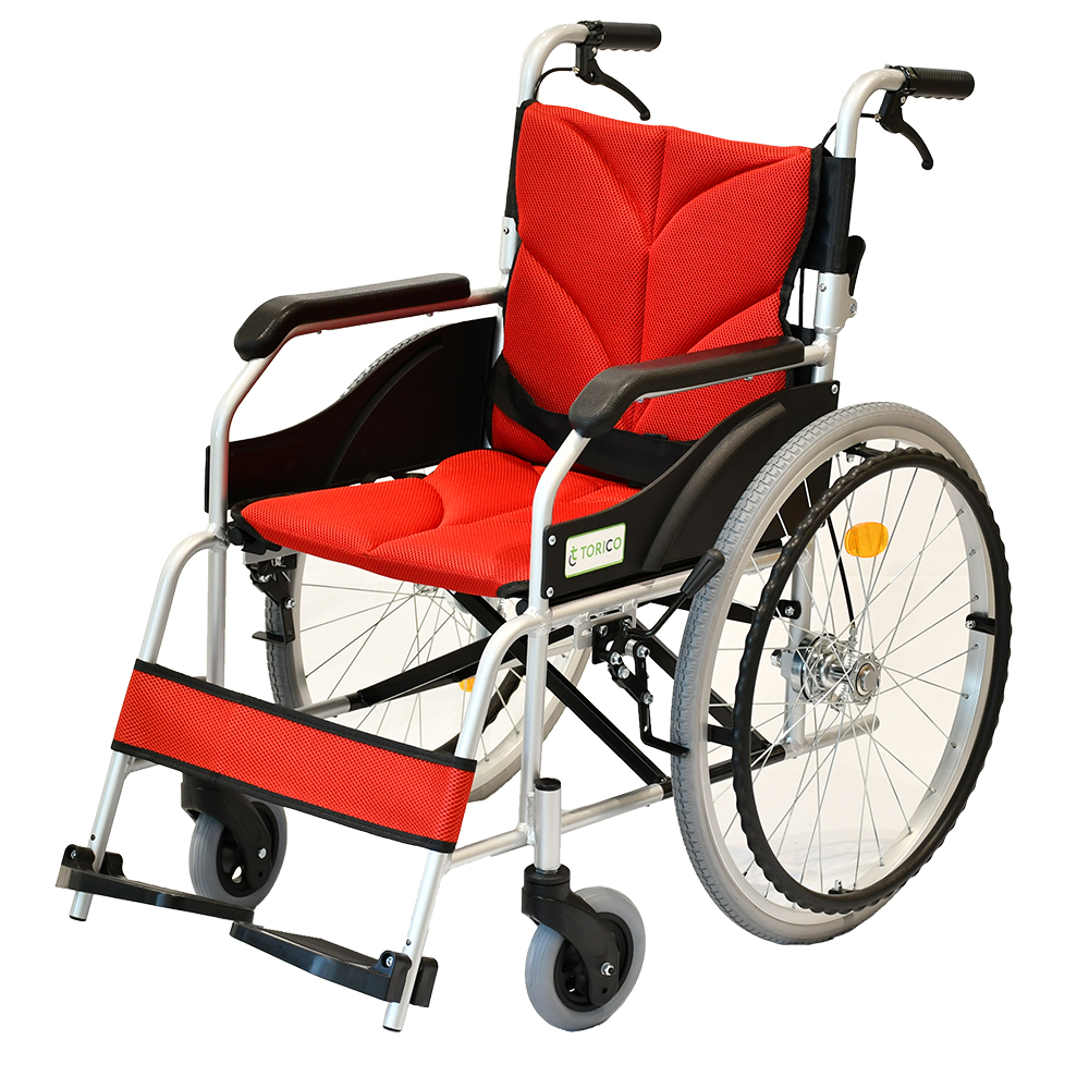 ☆美品☆車椅子(自走式 アルミ製)☆ワインレッド☆ 車椅子 アルミ