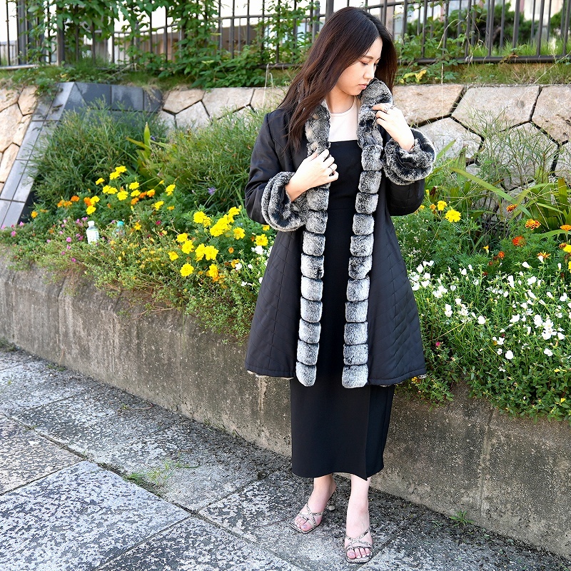 レディース ロングコート レッキスファー リバーシブル 毛皮コート