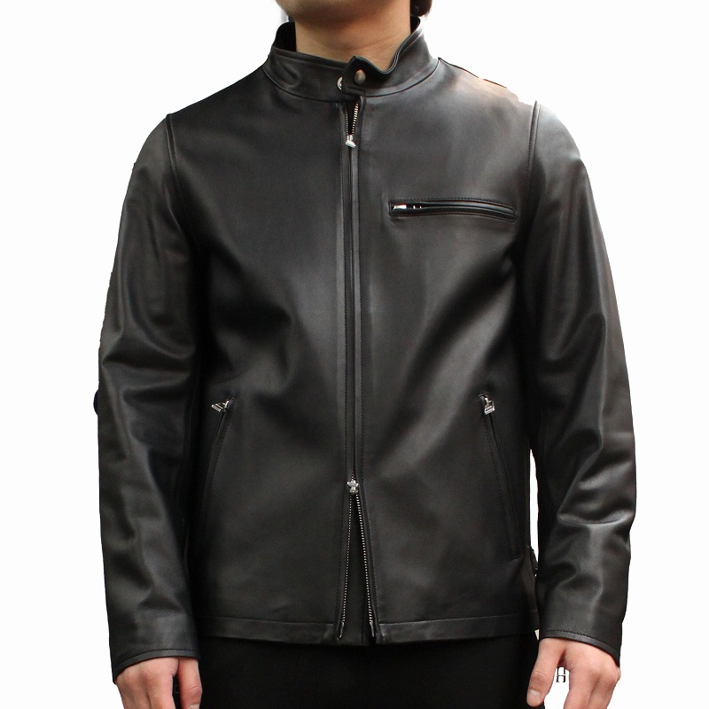 本革 シングルライダースジャケット メンズ ラムレザージャケット M/L
