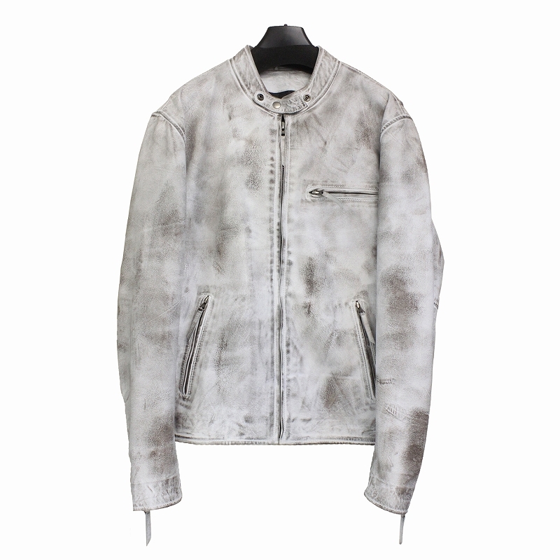 激レア TAKA-Q ライダースジャケット シングル Lサイズ ホワイト 牛革