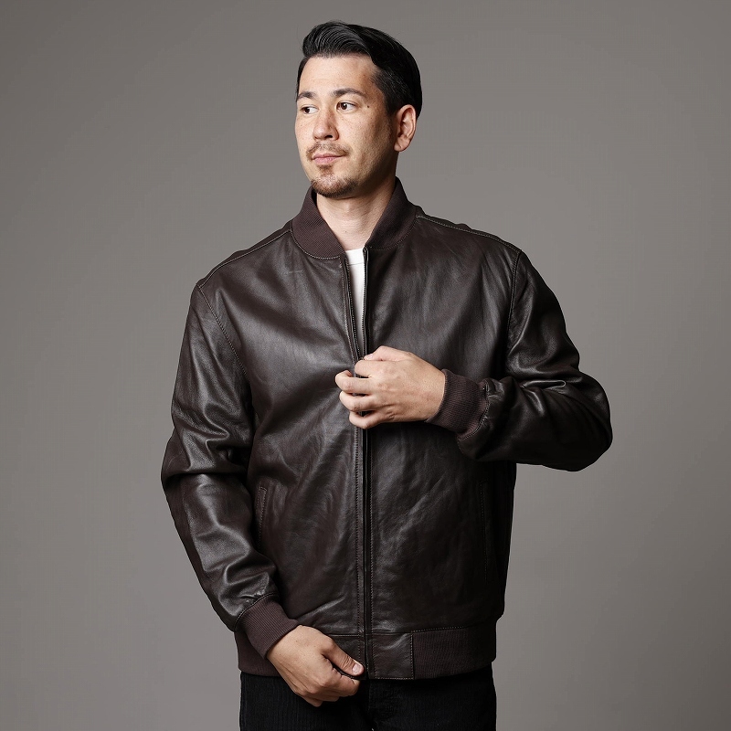 Mo-LAWS MA-1ジャケット レザージャケット 革ジャン メンズ レザー