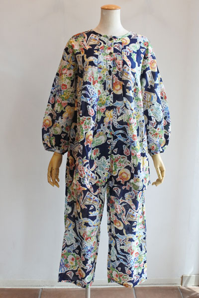 チュニック 30％OFF TUNIC 鴨居羊子 9分袖全開パジャマ 80ローン 大