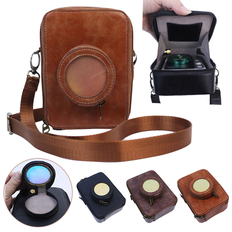 FUJIFILM instax mini Evo ケース カバー ショルダーストラップ付き PU