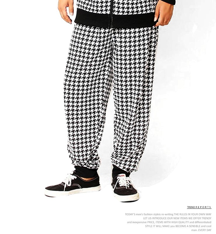 大きいサイズ メンズ セットアップ ジャージ 上下 千鳥柄 チェック