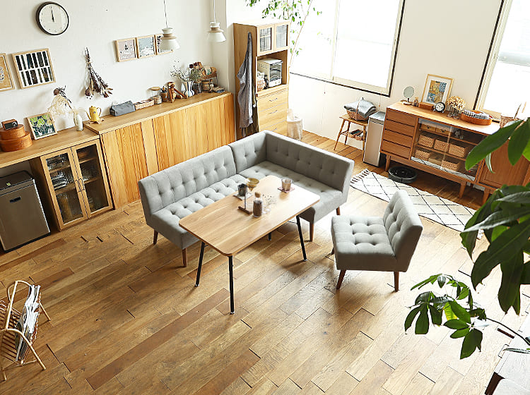 ソファーダイニング4点セット mild（ミルド）グレータイプ ソファ