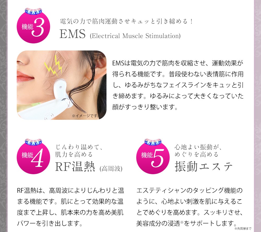 belulu 美顔器 EMS美顔器 リフトアップ 母の日 ギフト 赤色LED【美ルル