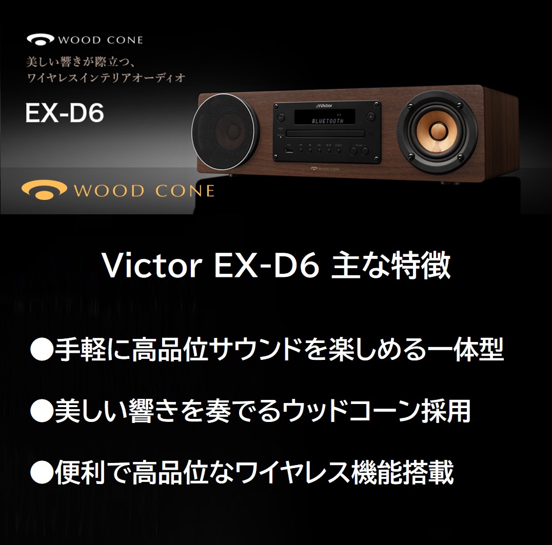 WOOD CONE Victor JVCケンウッド 一体型 ウッドコーン EX-D6 ｜ 高音質
