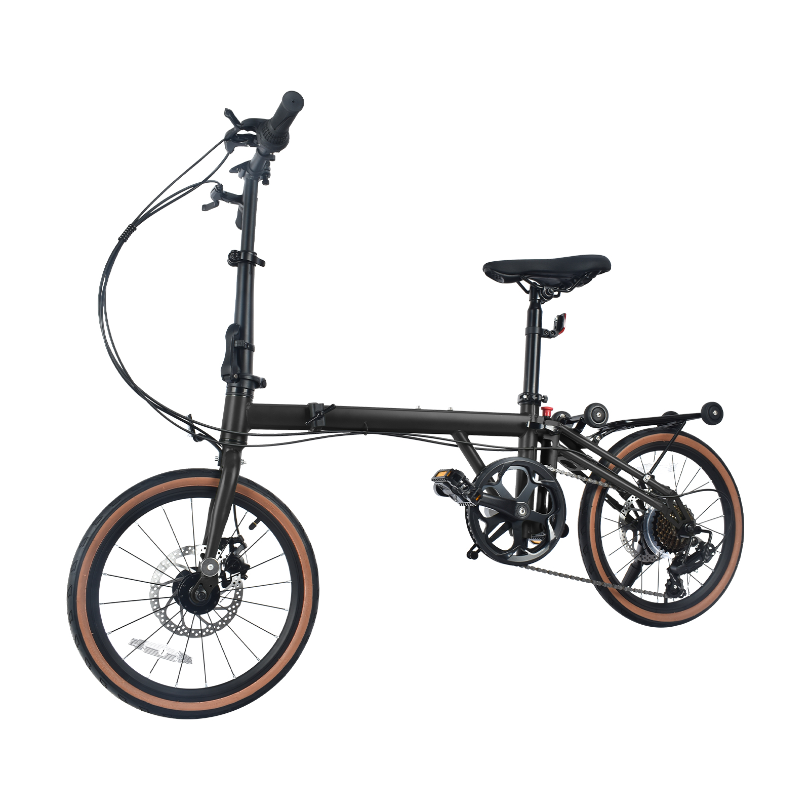 折りたたみ自転車 3つ折り 16インチ シマノ7段ギア ハンドル高さ調節