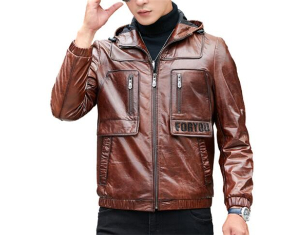 SALE! 本革 ジャケット メンズ 牛皮 シングルライダース コート フード