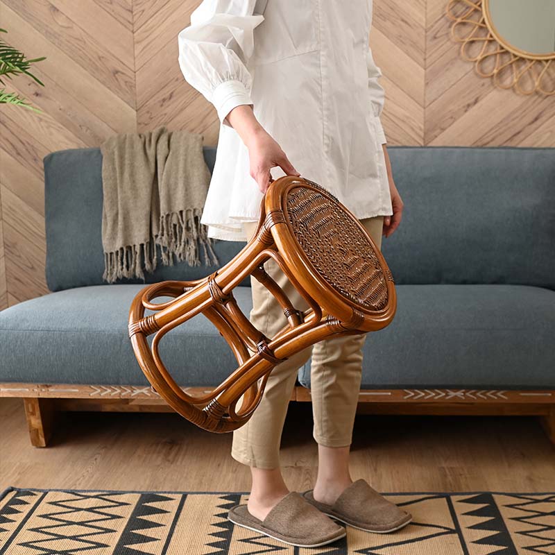 籐椅子 スツール 腰掛け 籐製 軽い 和風 和モダン 母の日 父の日 敬老