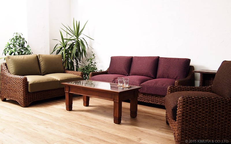 開梱設置無料 アジアン家具 ソファー 2人掛け カウチ おしゃれ