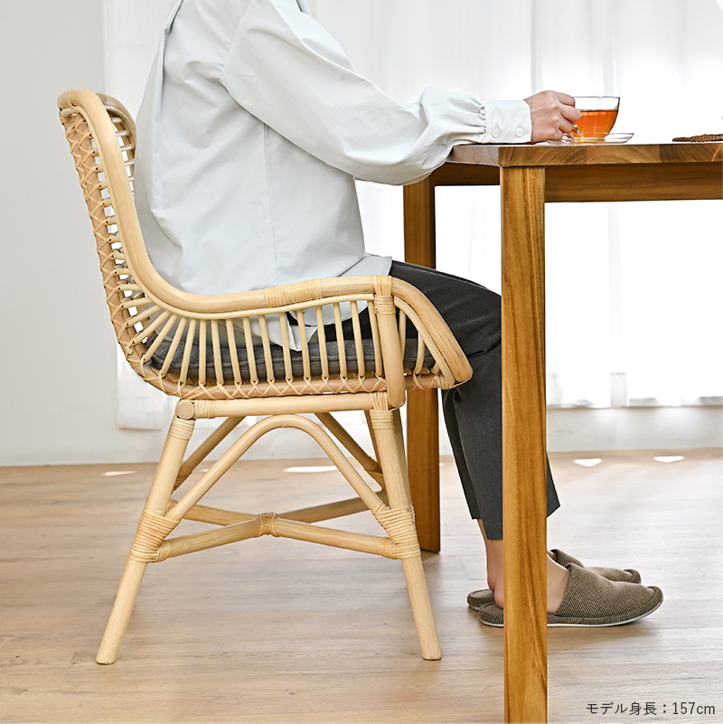アジアン家具 ダイニングチェア ラタン クッション C360NDK 爆買