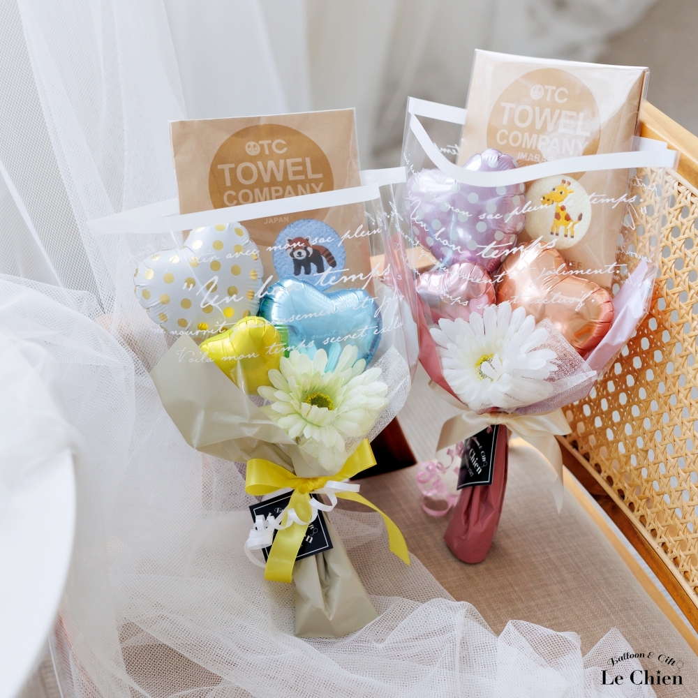 ブーケ バルーン 花束 入園 入学 誕生日 退職 今治タオル ハンカチ