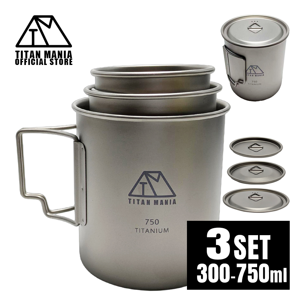 TITAN MANIA（チタンマニア） マグカップ チタン製 蓋付き 300/450