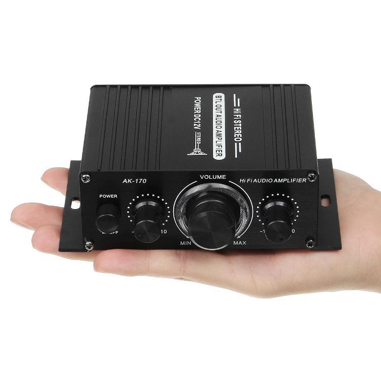 小型2chオーディオアンプ 出力20W＋20W アルミボディ シンプル機能