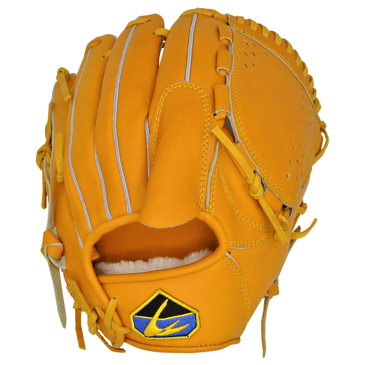 投手 ピッチャー グローブ 硬式用 北米ステアハイド イエロー 黒 右投