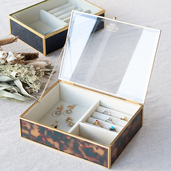 ジュエリーボックス キュレット ガラス アンティーク （ アクセサリー