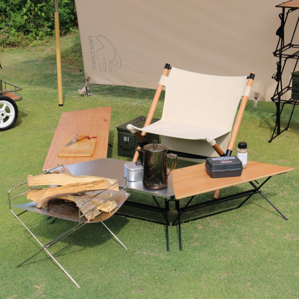 弘益 アウトドア テーブル ウッドトップ 3台 アーチテーブル ヘキサ