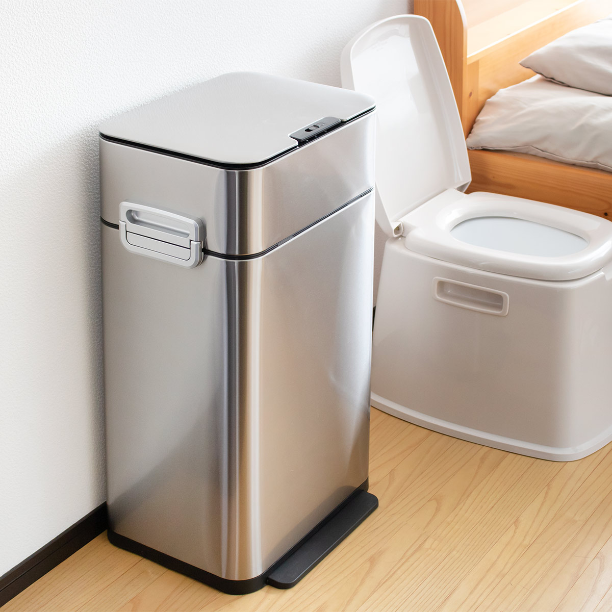 小森樹脂 ゴミ箱 58L HOALU ステンレス （ ごみ箱 ダストボックス
