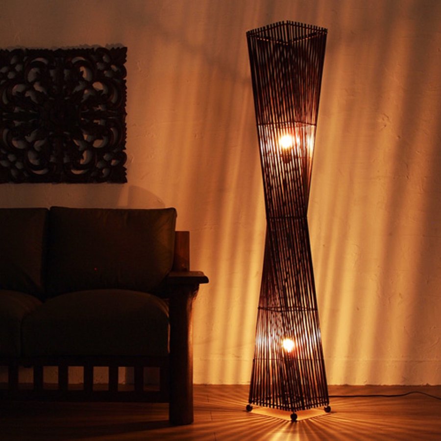 スタンドライト アジアンリゾート風 ココナッツリーフ 高さ150cm