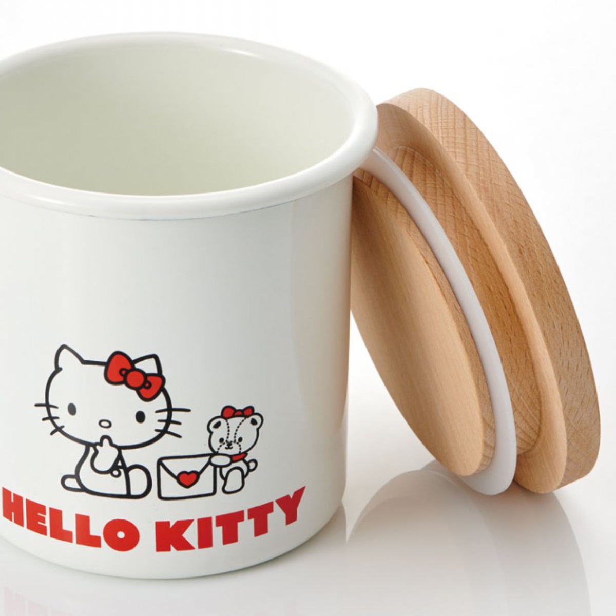 スケーター 保存容器 750ml ホーロー 木蓋付き ハローキティ
