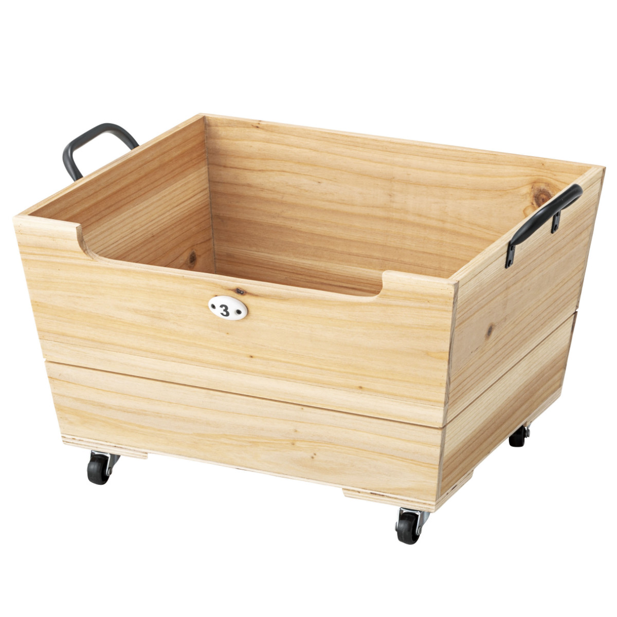 東谷 収納ボックス キャリーボックス キャスター付き 木製 （ 木製