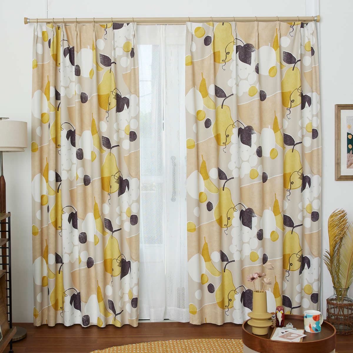 スミノエ カーテン 遮光2級 フルーツフルーツ 100×135cm ドレープ