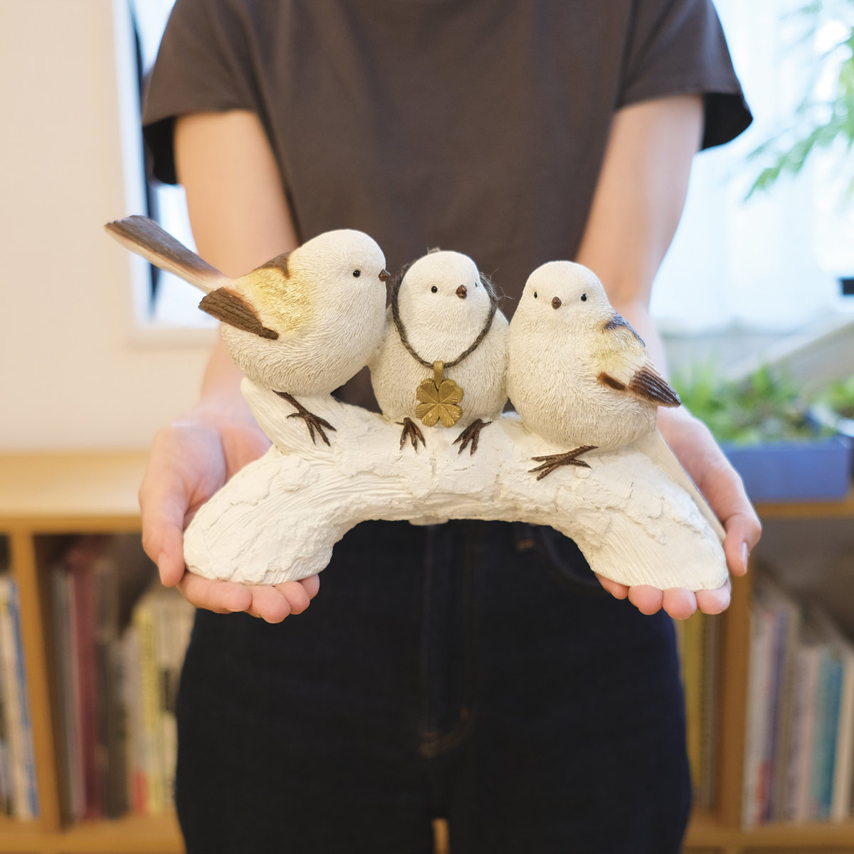 キシマ（KISHIMA） ガーデンオーナメント シマエナガ 置物