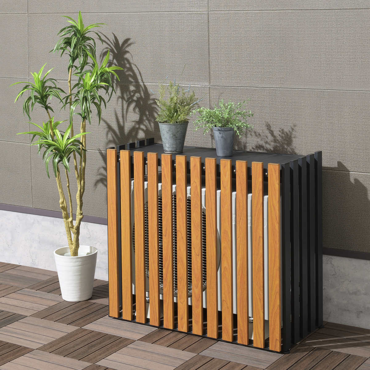 SANKA（サンカ） 室外機カバー アルミ室外機カバー 縦格子 標準サイズ