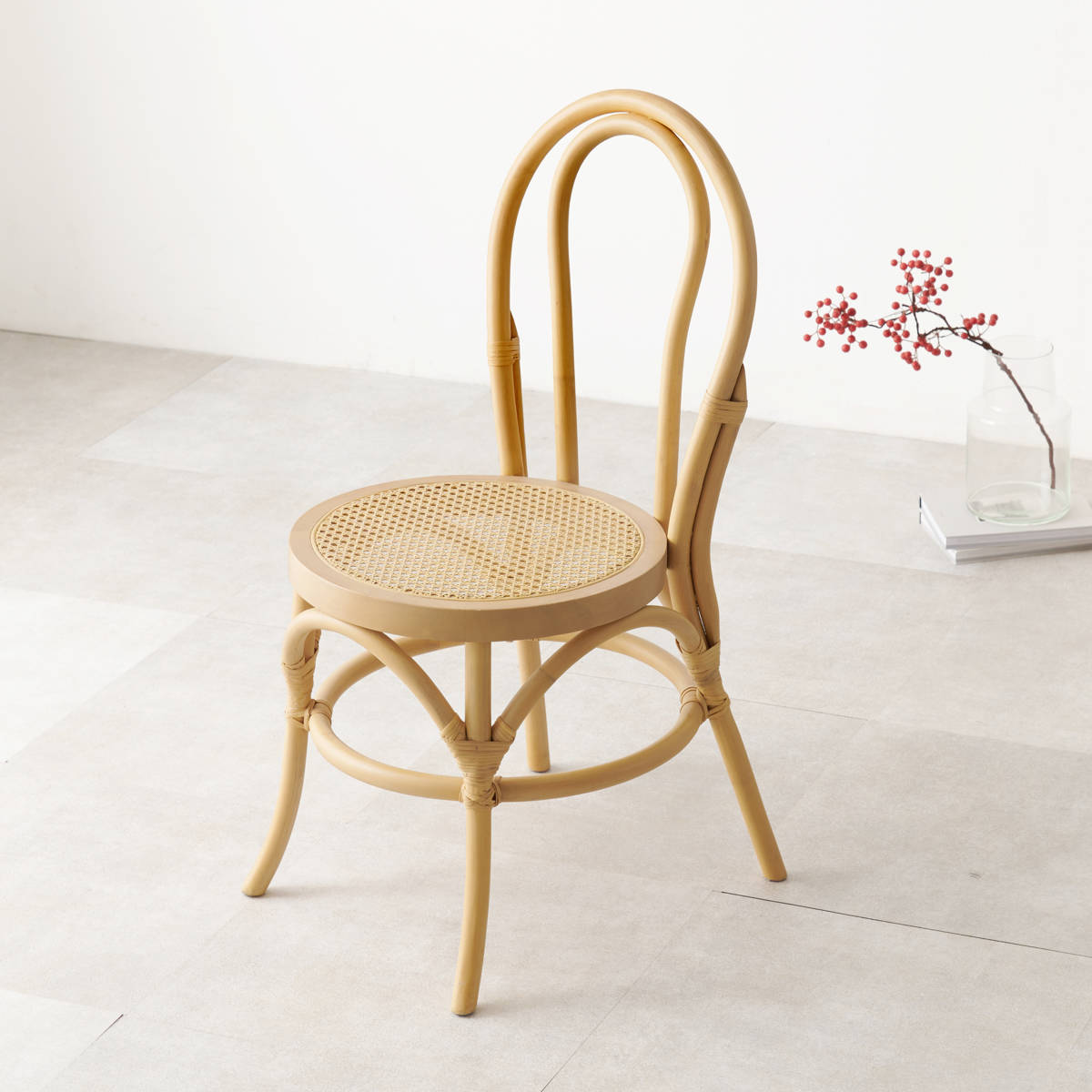 HAGiHARA（萩原） ラタン チェア 座面高41cm 天然木 かごめ編み