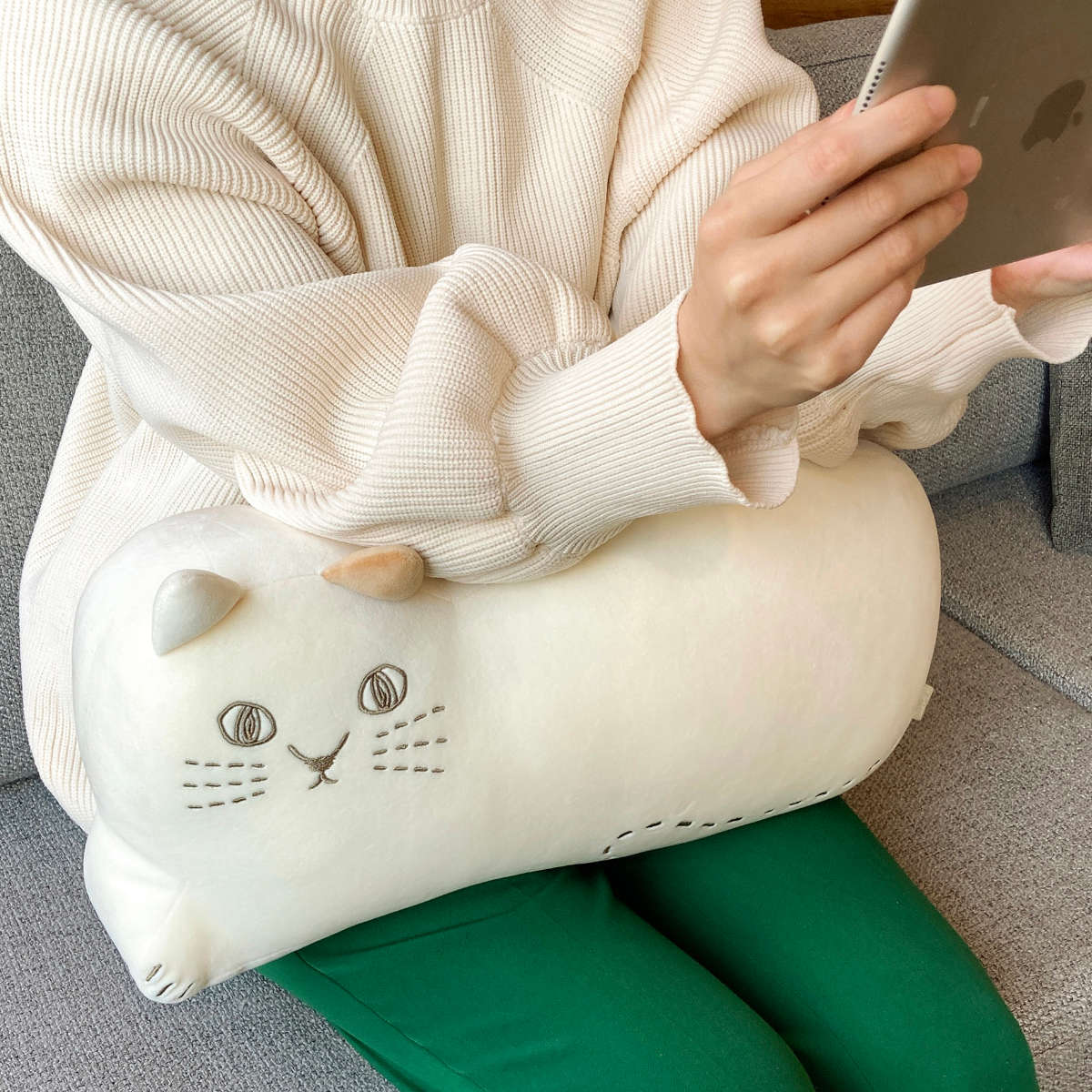 クッション にゃふにゃふ ネコ ダイカットクッション （ ぬいぐるみ