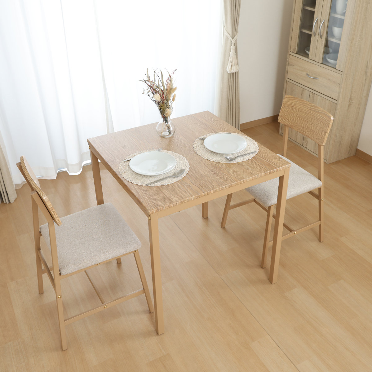 不二貿易（Fuji Boeki） ダイニングテーブルセット 2人掛け 3点セット