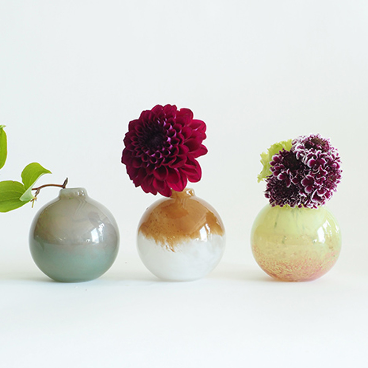 花瓶 DGポロベース 直径10×高さ10cm ガラス （ 花びん フラワーベース