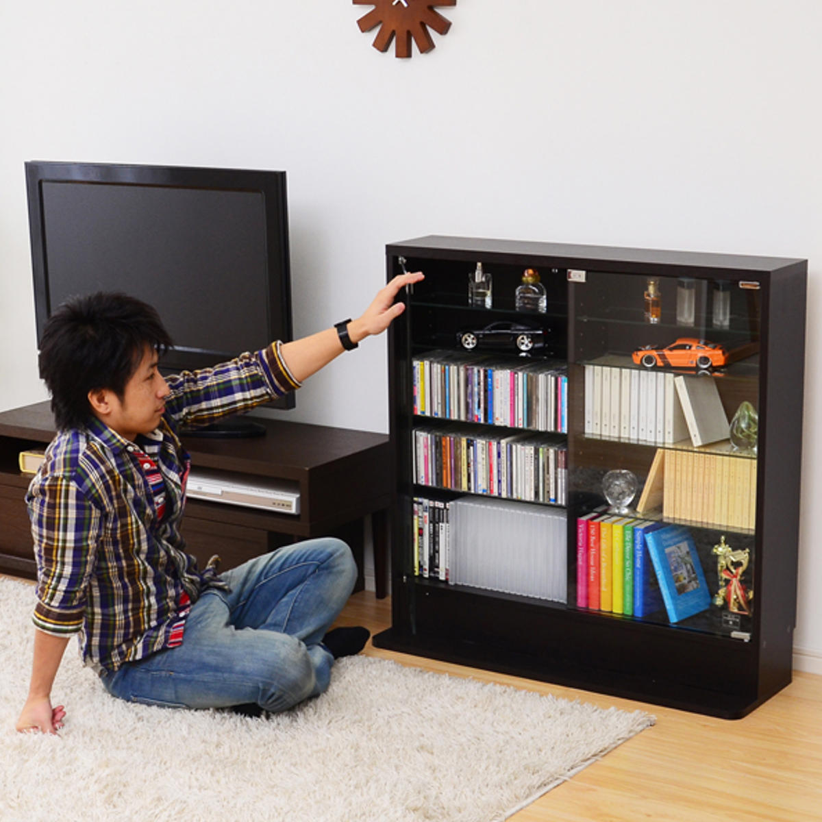 ホームテイスト（HOME taste） コレクションラック 幅90cm ワイド ロー