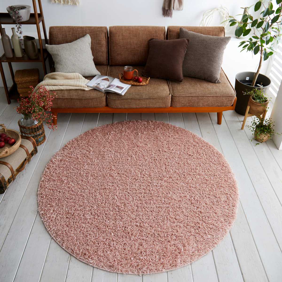 スミノエ ラグ 円形 フレール 150×150cm 防ダニ アレルブロック