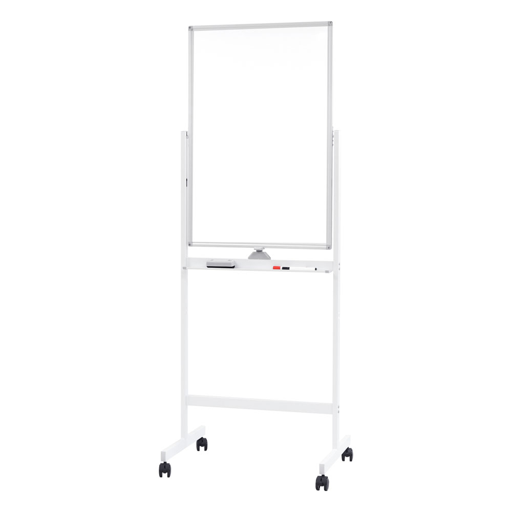 ホワイトボード 脚付き 両面 600×900mm スチール 無地 縦型 掲示板